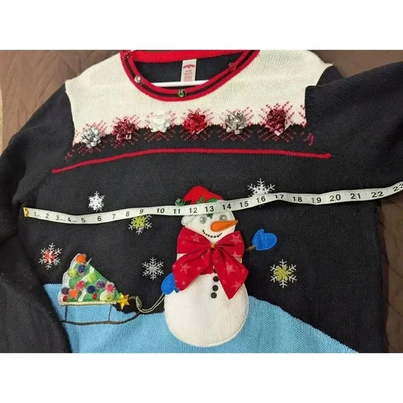 Women's Festive Christmas Snowman sweater by Holiday Time size XL - Picture 5 of 6
